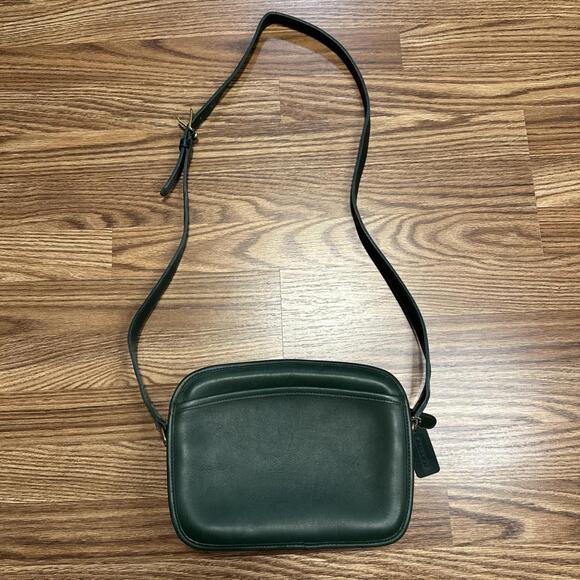 Vintage Coach Lewiston Crossbody Purse Bottle Green Leather Made In USA 0806 - Picture 1 of 9